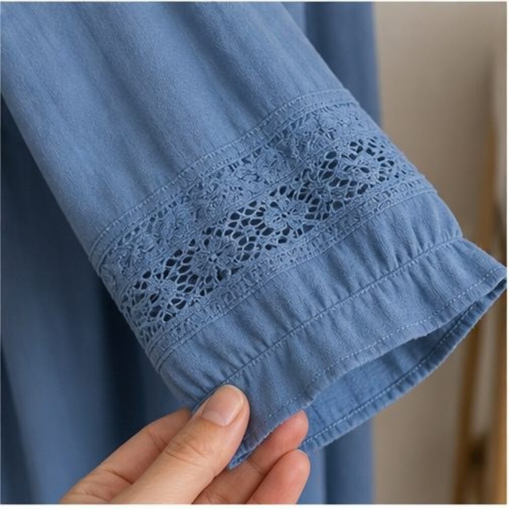 Blue Smocked Top - Picture 5 of 6